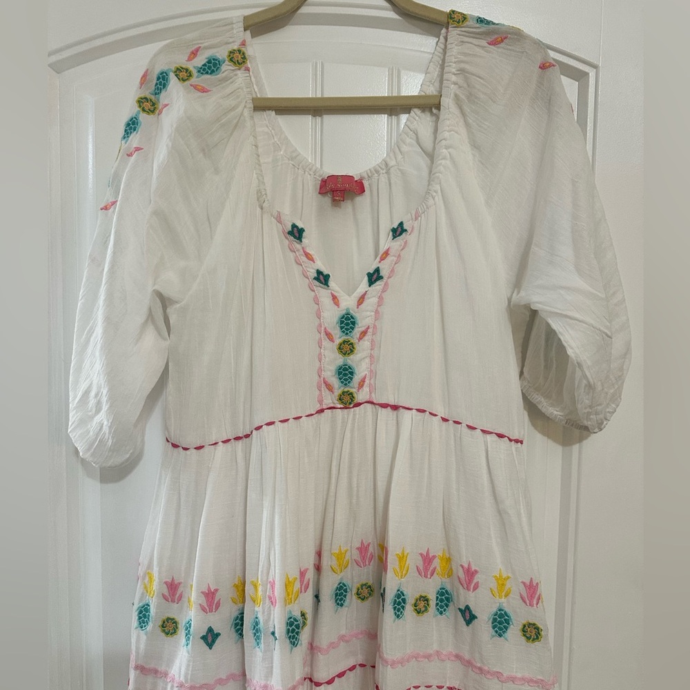 Simply Southern Embroidered White Maxi Dress